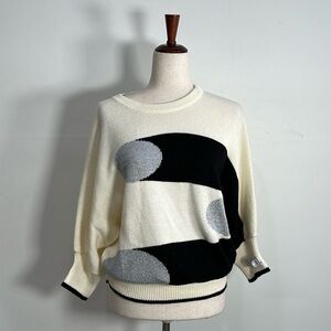 80's Geometric Knit Oversized Sweater 80's